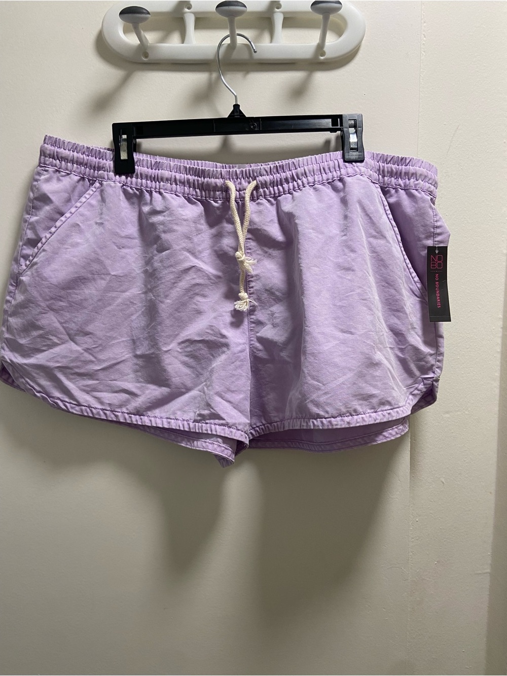 No Boundaries Lavender Drawstring Athletic Shorts
